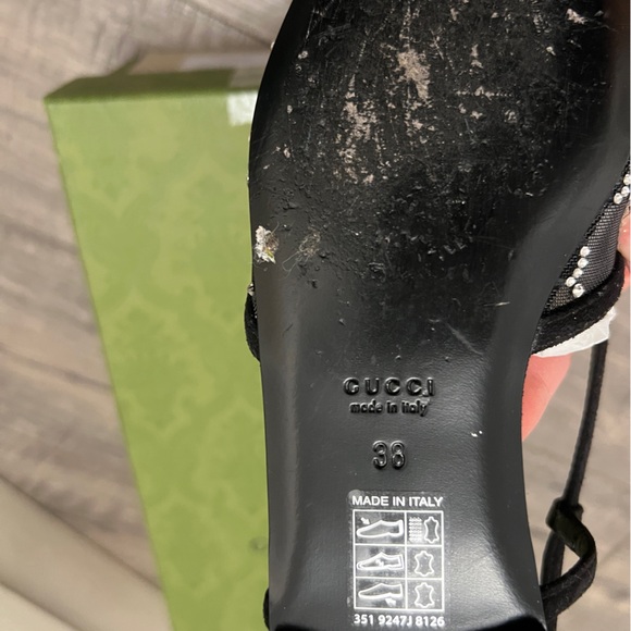 Gucci Crystal Women’s GG Slingback Ballet Flats - Picture 6 of 7